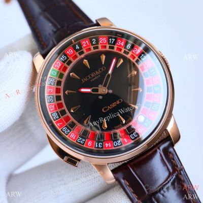 Swiss Copy Jacob and Co Gambler Tourbillon Automatic Watch 44mm Rose Gold